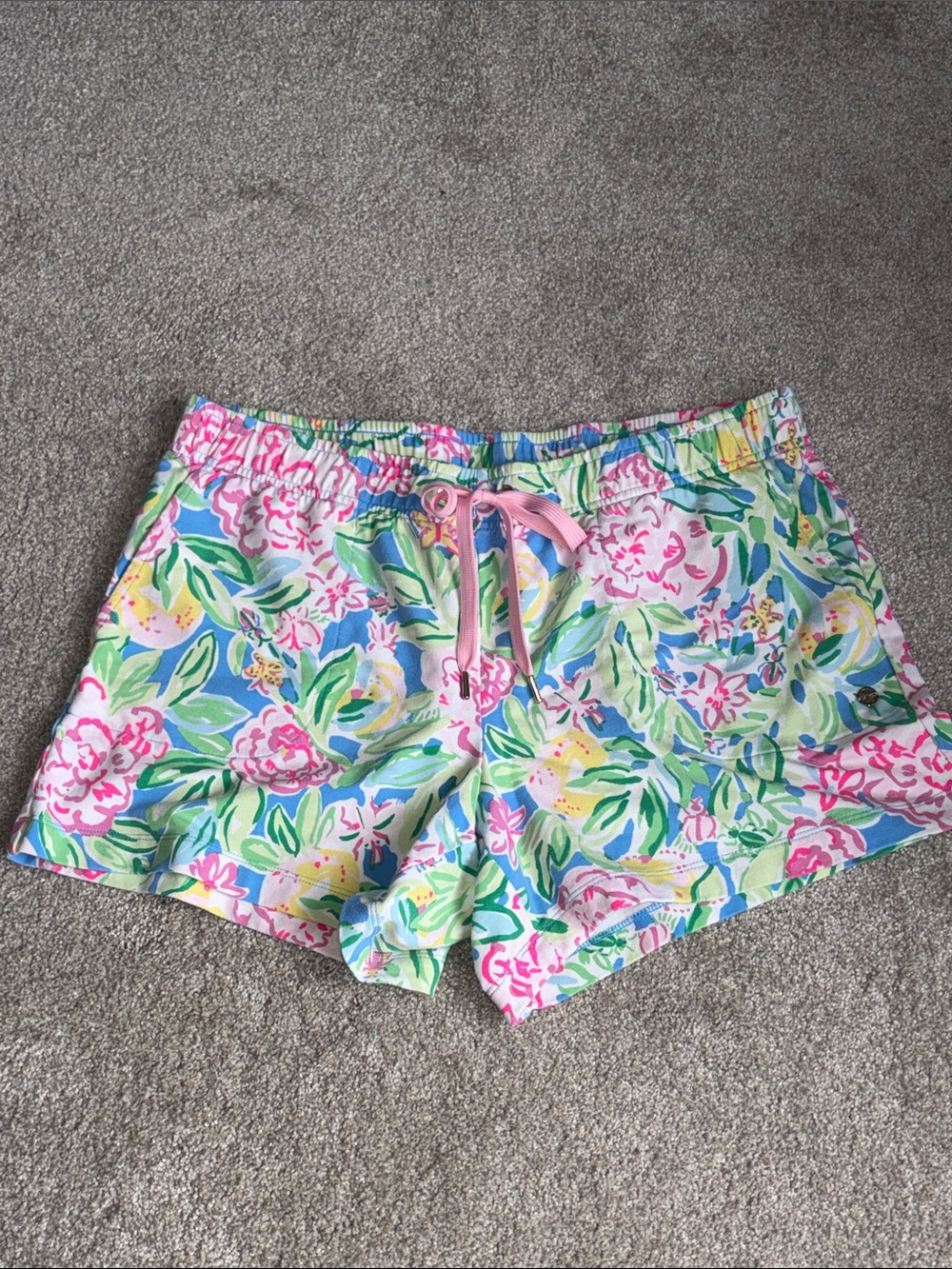 Lilly Pulitzer Loxley knit Shorts Multi Grove Garden Print Large